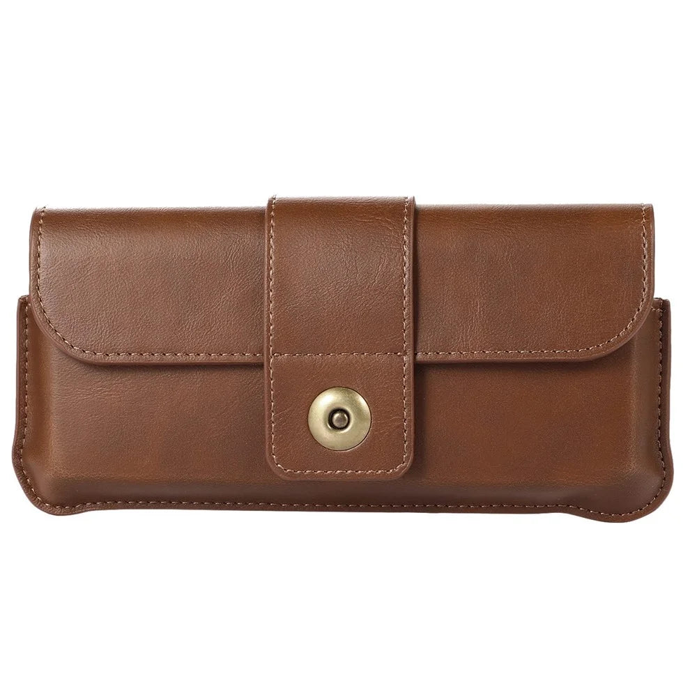 For Samsung Galaxy Z Fold3 5G Crazy Horse Texture PU Leather Waist Phone Case Horizontal Belt Loop Phone Bag - Dark Brown - 2
