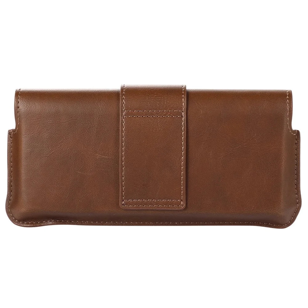 For Samsung Galaxy Z Fold3 5G Crazy Horse Texture PU Leather Waist Phone Case Horizontal Belt Loop Phone Bag - Dark Brown - 3