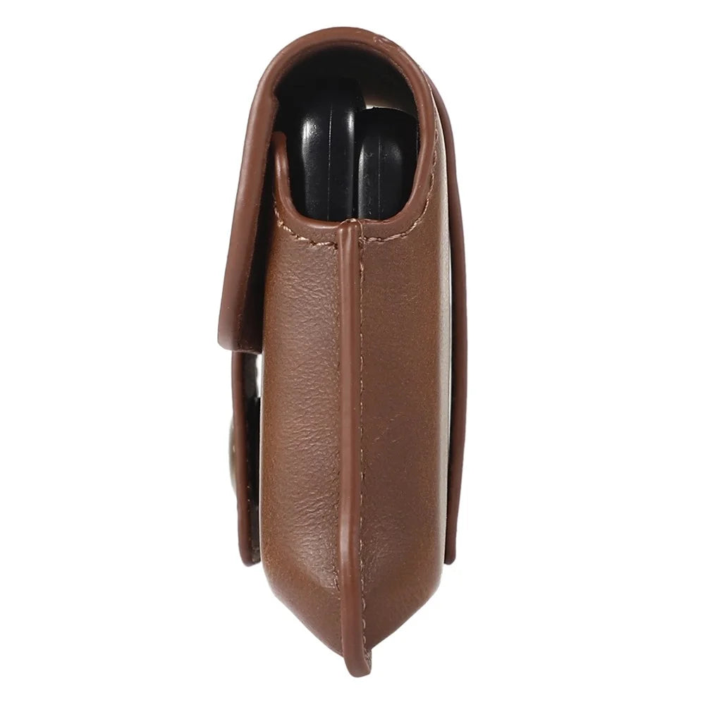 For Samsung Galaxy Z Fold3 5G Crazy Horse Texture PU Leather Waist Phone Case Horizontal Belt Loop Phone Bag - Dark Brown - 7