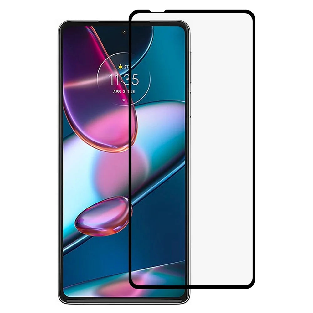 For Motorola Motorola Edge 30 Pro (Motorola Edge+ (2022)) 9H Anti-wear Tempered Glass Film Silk Printing Full Glue Secondary Hardening Full Coverage Screen Protector - 1