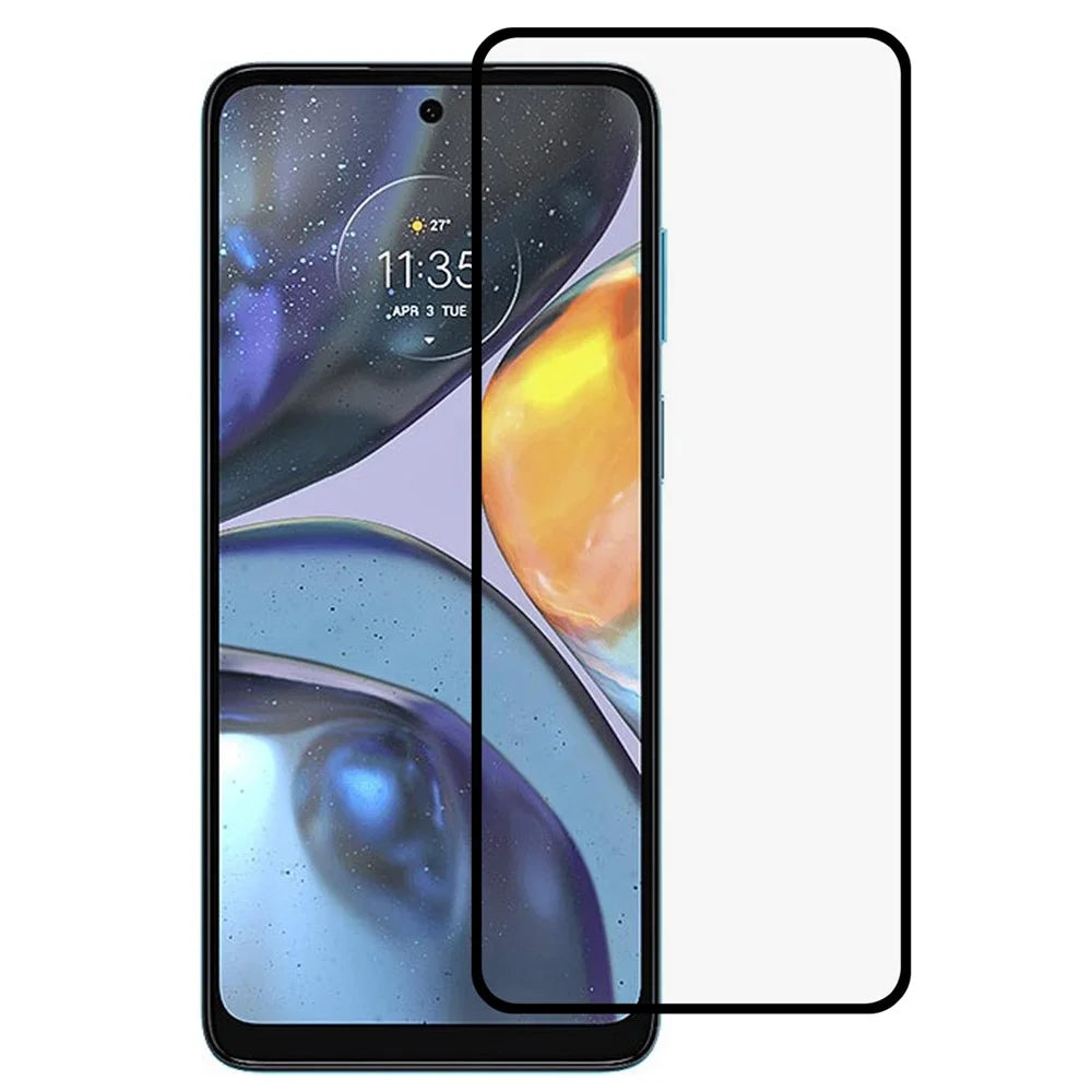 For Motorola Moto G22 Anti-explosion Full Glue Silk Printing Tempered Glass Full Covering Cell Phone Screen Protector - 1