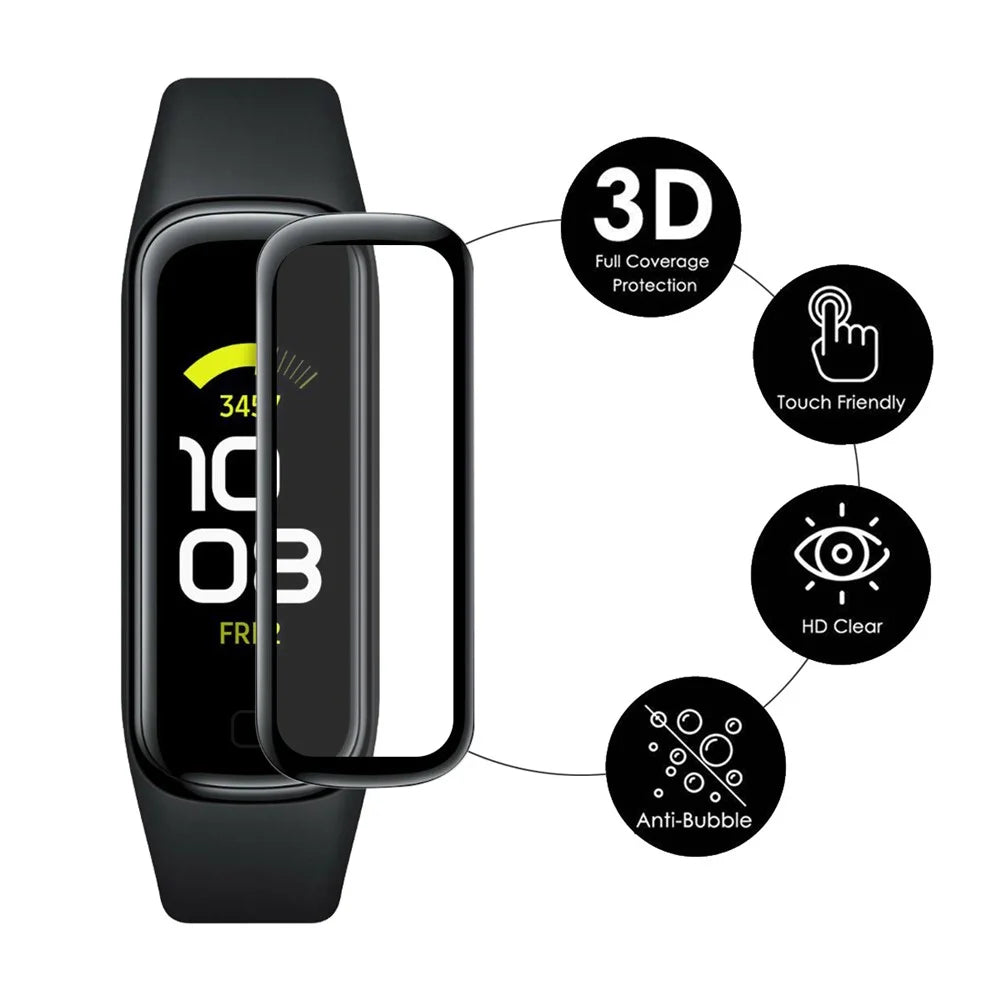 ENKAY HAT PRINCE Full Screen Watch Protector for Samsung Galaxy Fit2, 3D Curved Soft PC Edge + PMMA HD Clear Film - 2