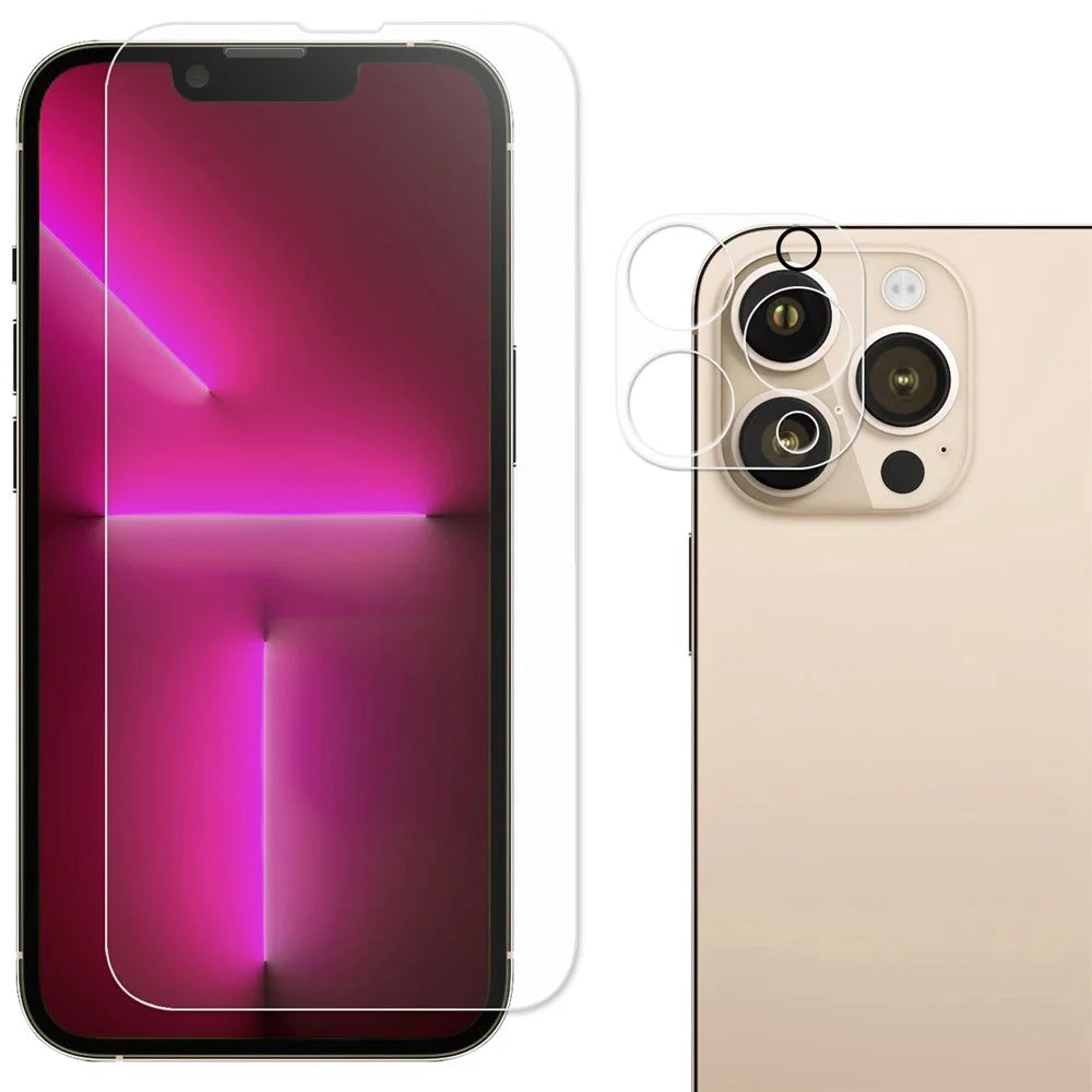 For iPhone 14 Pro Max 6.7 inch Ultra Clear Full Coverage Tempered Glass Screen Protector Sensitive Touch Anti-explosion Film + Precise Cutout Camera Lens Protector - 1