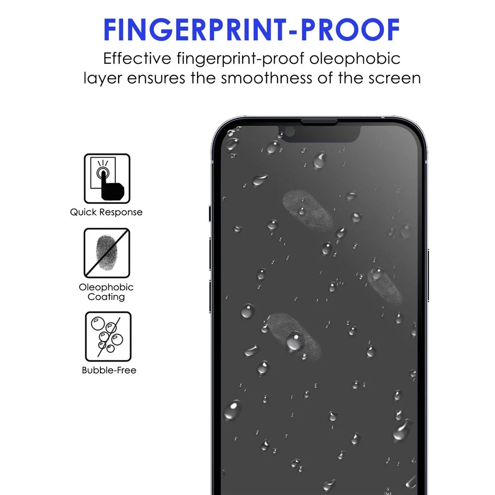 For iPhone 14 Pro 6.1 inch Anti-explosion Black Edge Screen Protector HD Clear Anti-Fingerprint Full Glue AGC Tempered Glass Film - 2
