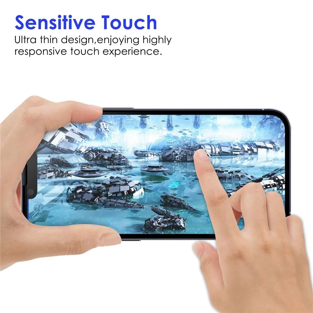 For iPhone 14 Pro 6.1 inch Anti-explosion Black Edge Screen Protector HD Clear Anti-Fingerprint Full Glue AGC Tempered Glass Film - 4