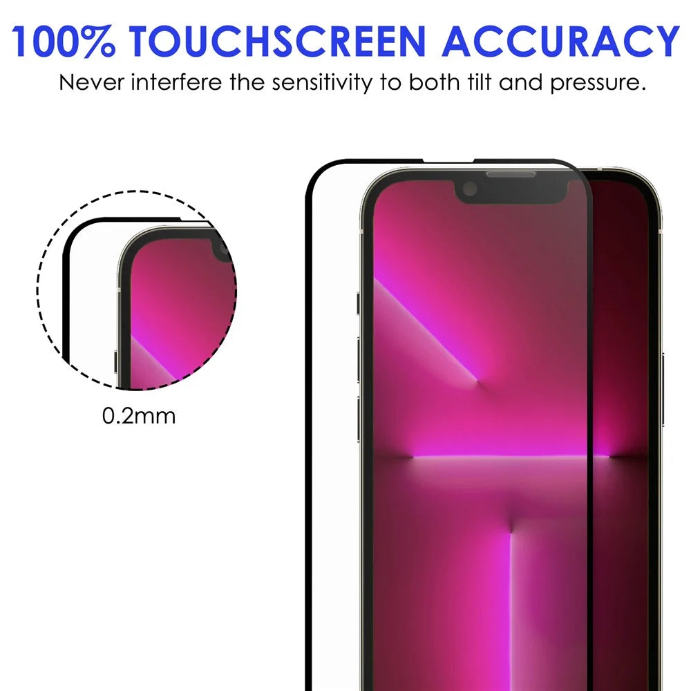 For iPhone 14 Pro 6.1 inch Anti-explosion Black Edge Screen Protector HD Clear Anti-Fingerprint Full Glue AGC Tempered Glass Film - 5