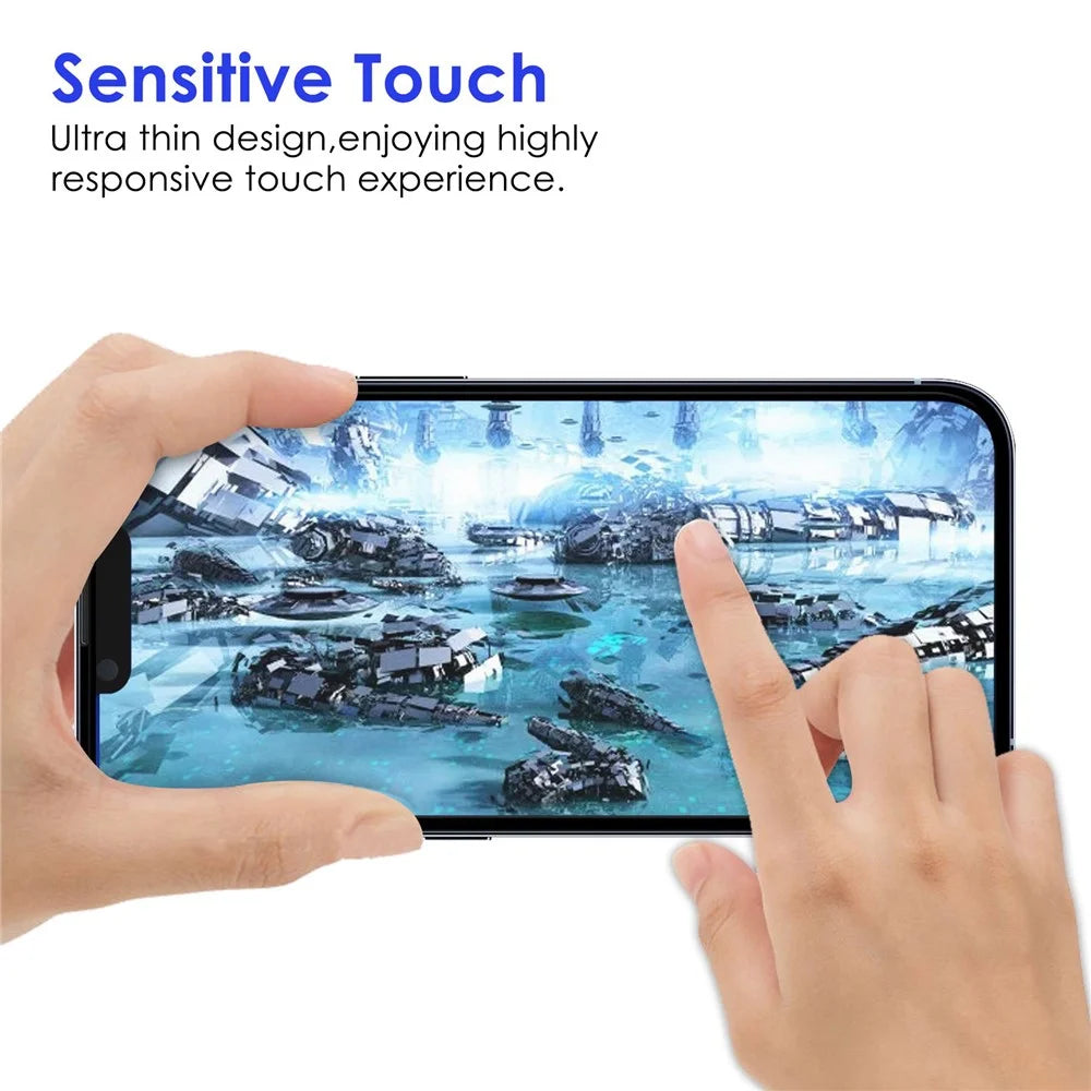 For iPhone 14 Pro Max 6.7 inch Anti-scratch Full Glue Tempered Glass Film Anti-explosion Black Edge Ultra Clear AGC Glass Full Coverage Screen Protector - 4