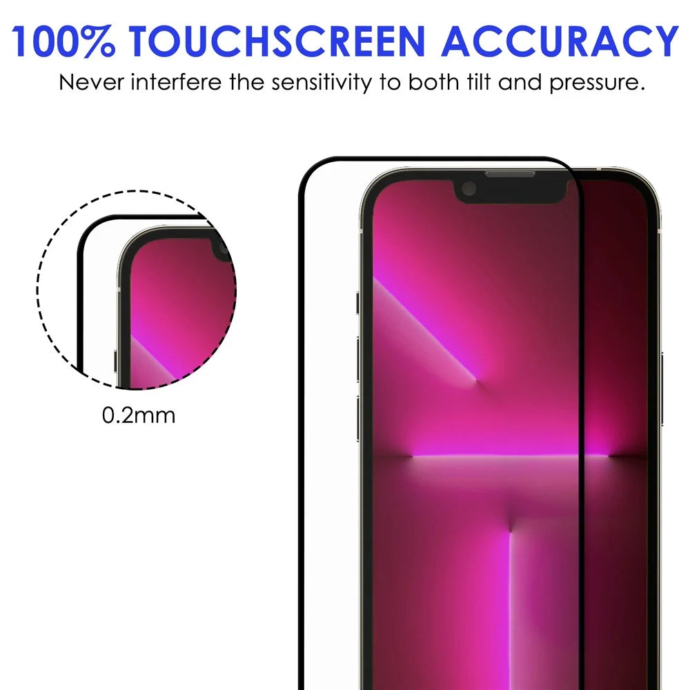 For iPhone 14 Pro Max 6.7 inch Anti-scratch Full Glue Tempered Glass Film Anti-explosion Black Edge Ultra Clear AGC Glass Full Coverage Screen Protector - 5