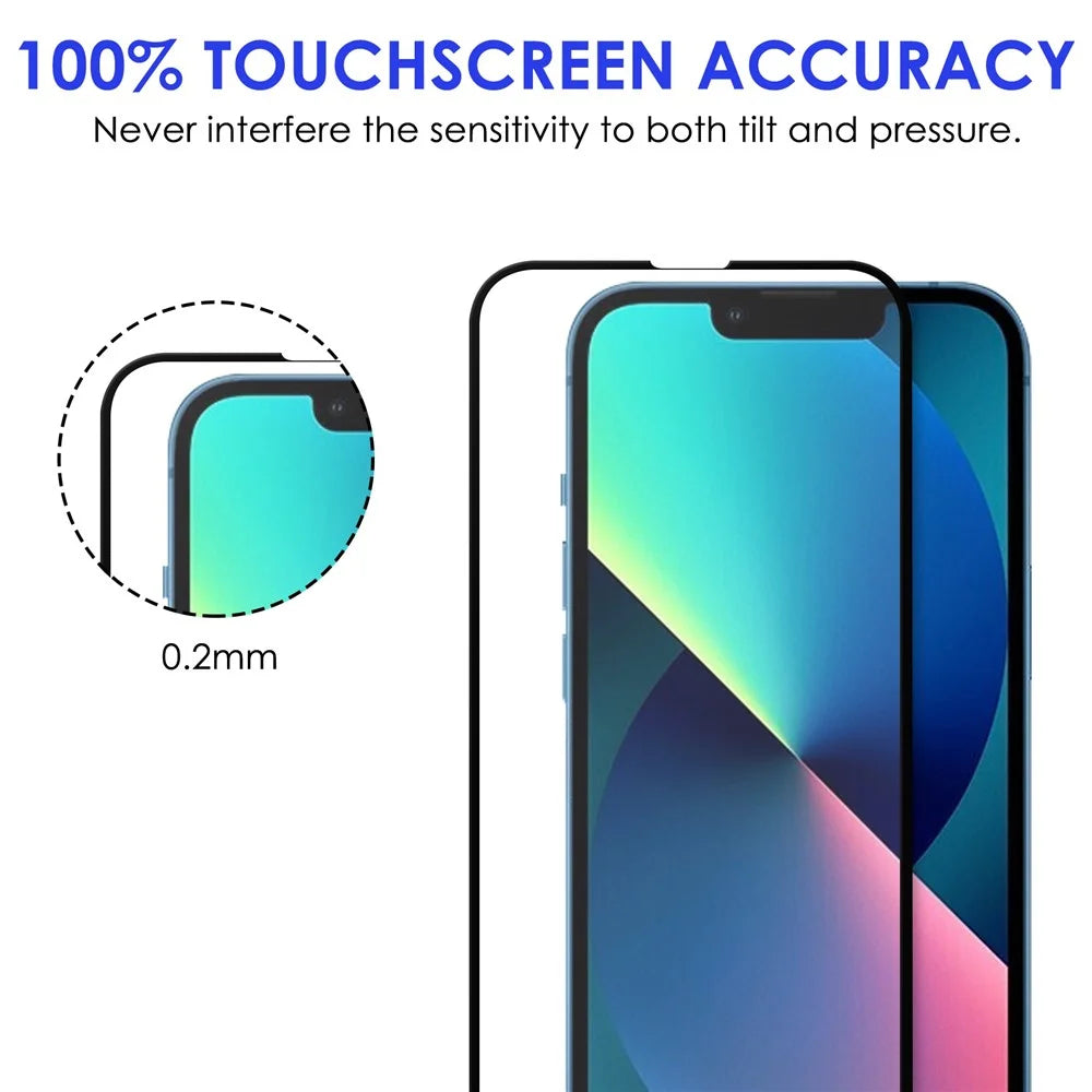 For iPhone 14 6.1 inch Ultra Clear AGC Tempered Glass Film Anti-explosion Black Edge Full Glue Full Screen Protector - 5
