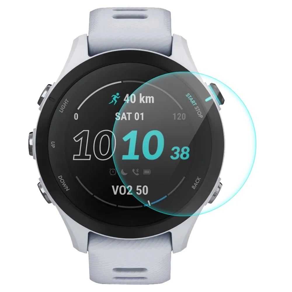 ENKAY HAT PRINCE for Garmin Forerunner 255S High Aluminum-silicon Glass Screen Protector, 0.2mm Ultra Clear Full Glue Watch Screen Film - 1