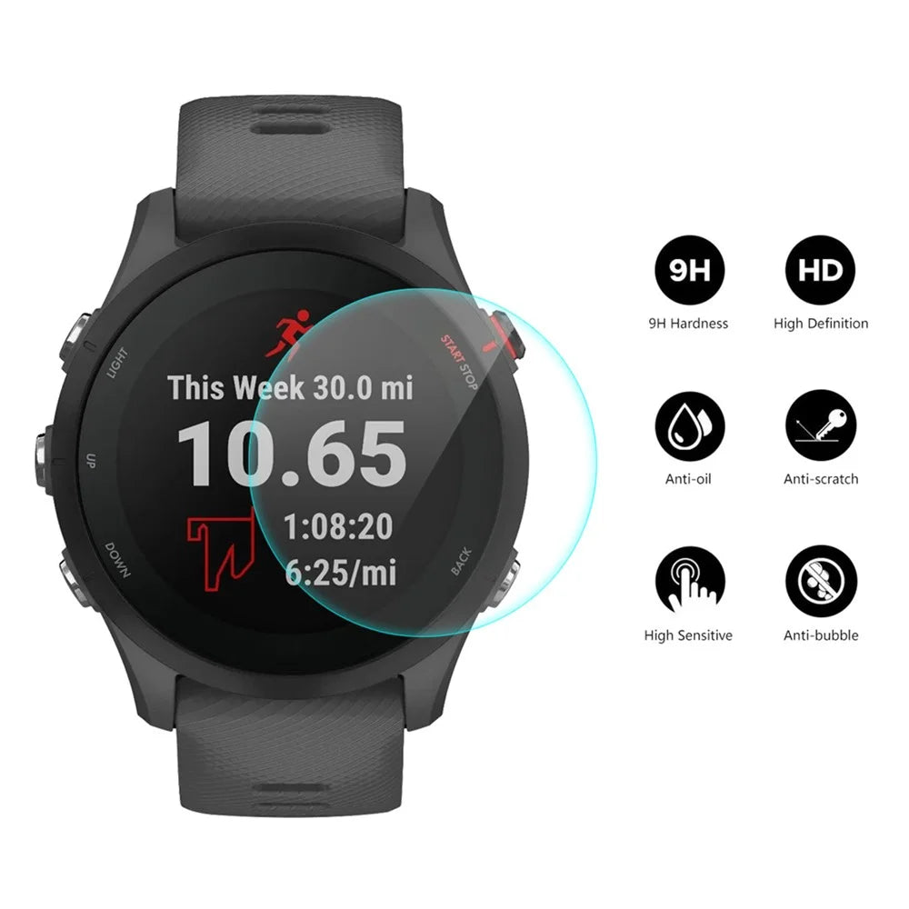ENKAY HAT PRINCE for Garmin Forerunner 255S High Aluminum-silicon Glass Screen Protector, 0.2mm Ultra Clear Full Glue Watch Screen Film - 2