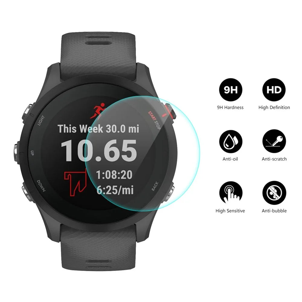 ENKAY HAT PRINCE 2Pcs / Set for Garmin Forerunner 255S High Aluminum-silicon Glass Screen Protector, 0.2mm Explosion Proof Full Glue Watch Screen Film - 2