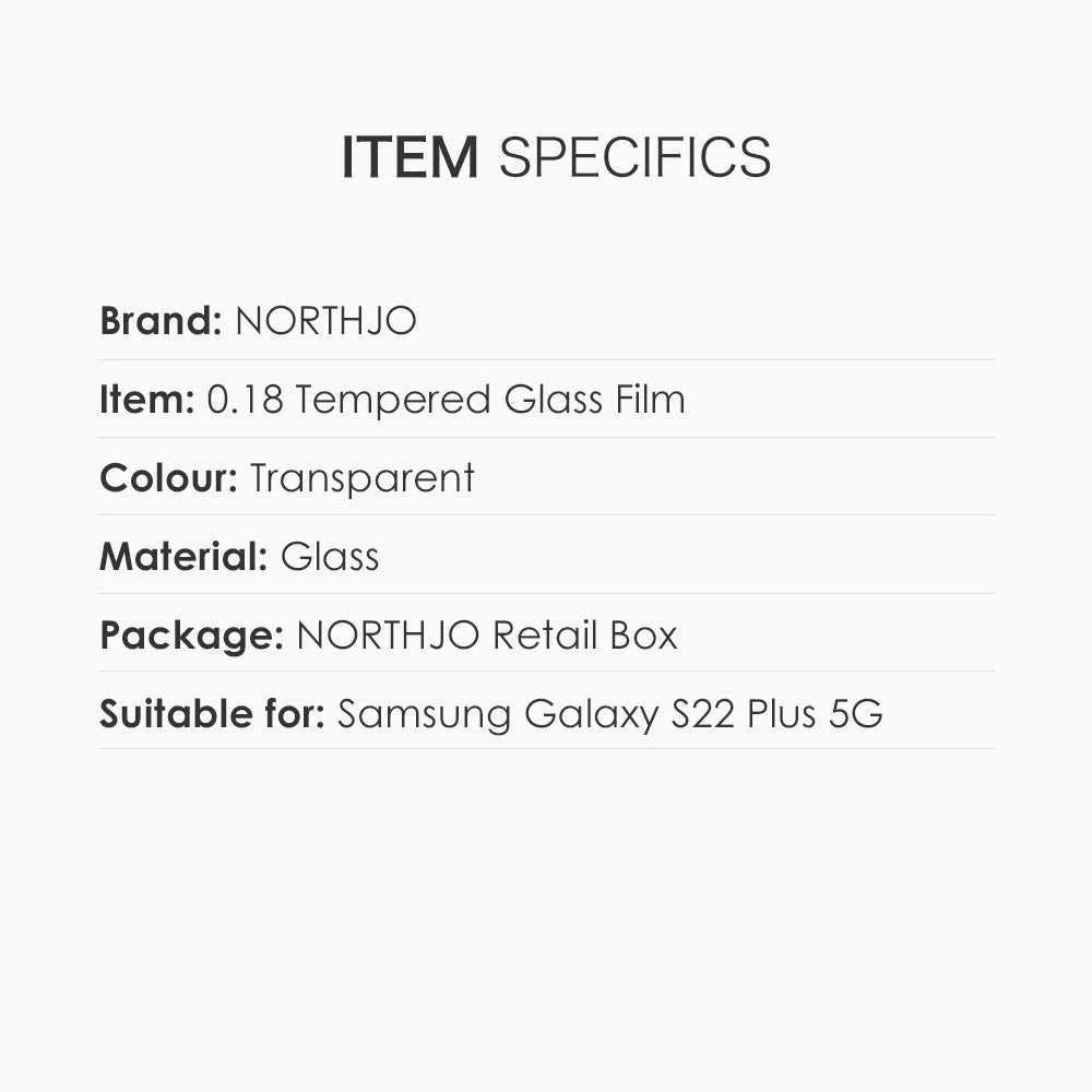 NORTHJO 2Pcs / Set for Samsung Galaxy S22+ 5G / S23+ 0.18mm Ultra Clear Shatterproof Tempered Glass Film Fingerprint Unlock Screen Protector - 7