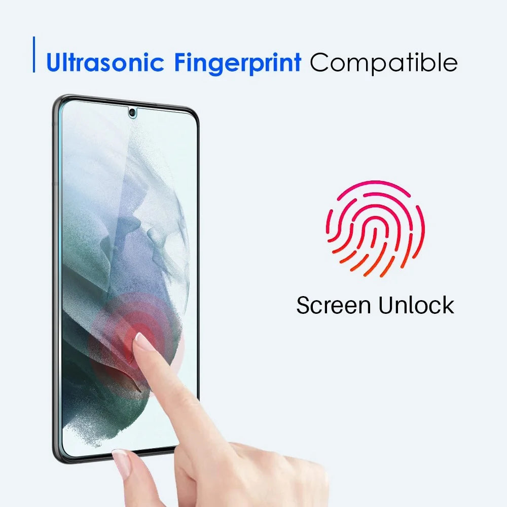 NORTHJO 2Pcs/Set for Samsung Galaxy S21 4G/5G 0.18mm Ultra Clear Tempered Glass Film Fingerprint Unlock Screen Protector - 3