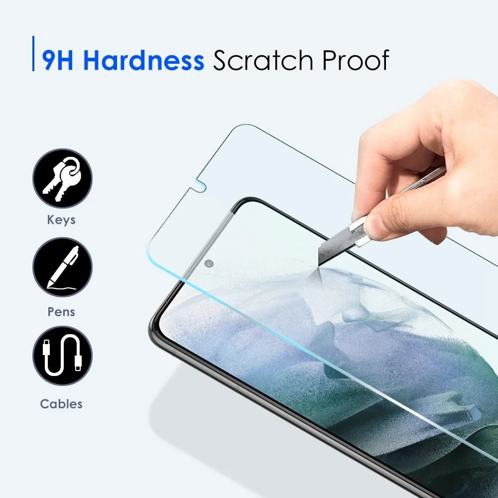 NORTHJO 2Pcs/Set for Samsung Galaxy S21 4G/5G 0.18mm Ultra Clear Tempered Glass Film Fingerprint Unlock Screen Protector - 4