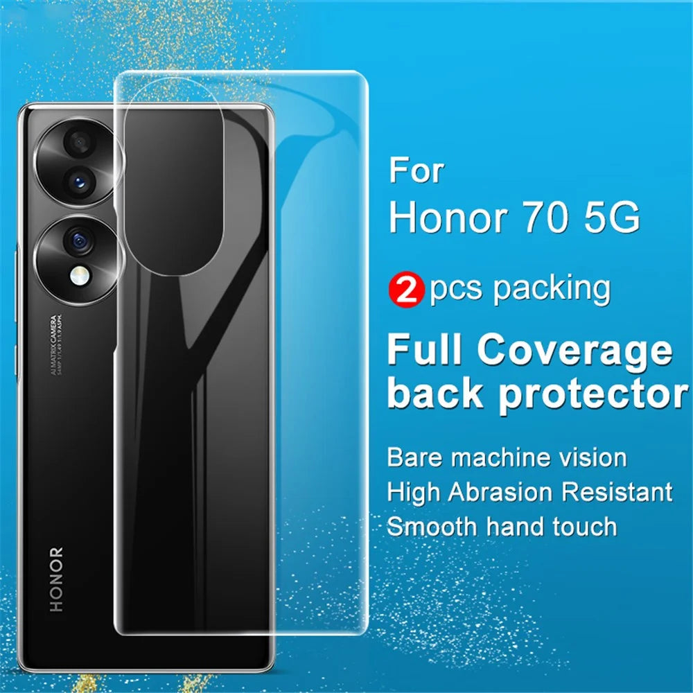 IMAK For Honor 70 5G 2Pcs/Set Hydrogel Film III Full Cover Back Protector Soft TPU Transparent Protective Film - 4