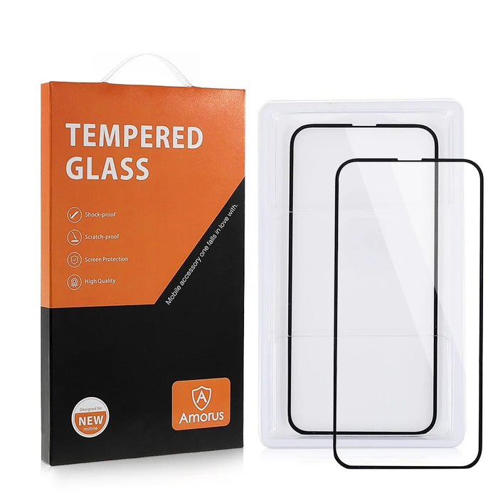 AMORUS 2Pcs / Pack for Samsung Galaxy Xcover6 Pro 5G Tempered Glass Secondary Strengthening Silk Printing Full Glue Full Screen Protector - Black - 4