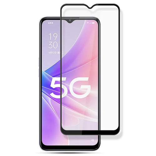 AMORUS For Oppo A57 (2022) 5G / A77 5G Full Screen Protector Silk Printing Full Glue Secondary Strengthening Tempered Glass Film - Black - 1