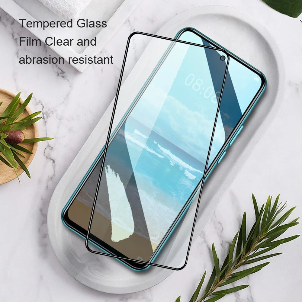 AMORUS For Oppo A57 (2022) 5G / A77 5G Full Screen Protector Silk Printing Full Glue Secondary Strengthening Tempered Glass Film - Black - 6