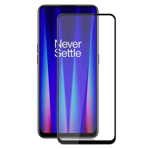 AMORUS For OnePlus Nord CE 2 5G Full Cover Full Glue Silk Printing Tempered Glass Film Secondary Strengthening Screen Protector - Black - 1