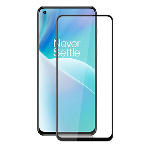 AMORUS For OnePlus Nord 2T 5G Full Glue Tempered Glass Secondary Strengthening Silk Printing HD Full Screen Protector - Black - 1