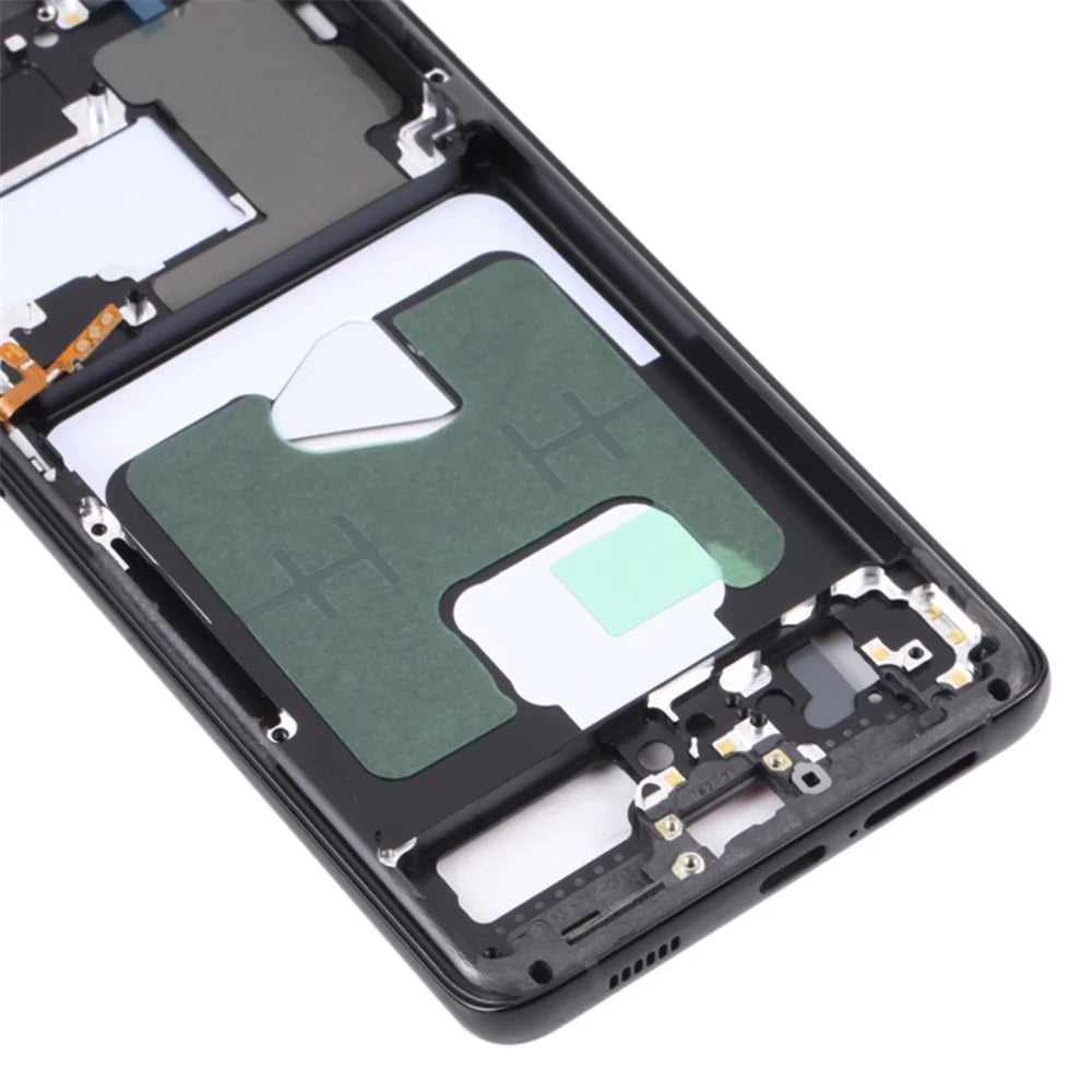For Samsung Galaxy S21 Ultra 5G G998B OEM Front Housing Frame Repair Part (without Logo) - Black - 5