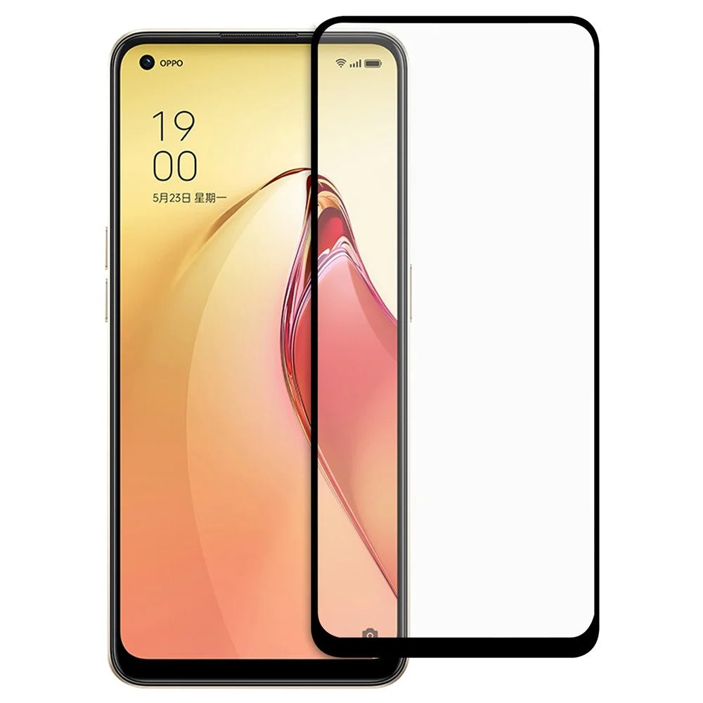 AGC Tempered Glass Film for Oppo Reno8 5G (Global Version) / Oppo Reno8 5G, Full Glue Anti-explosion Black Edge HD Clear Full Screen Protector - 1