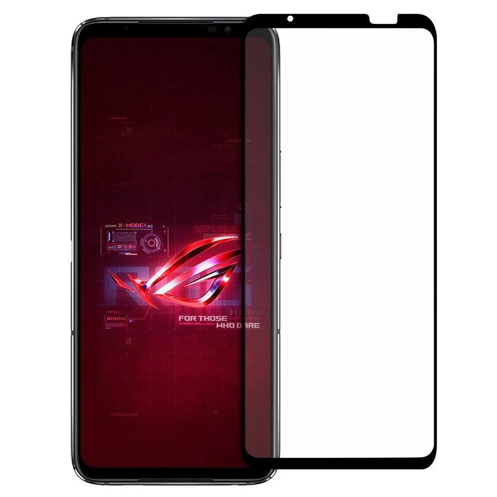 AGC Tempered Glass Film for Asus ROG Phone 6 5G, Full Glue Full Cover Shatter-proof Black Edge Screen Protector - 1