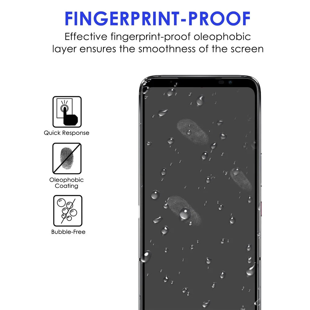 AGC Tempered Glass Film for Asus ROG Phone 6 5G, Full Glue Full Cover Shatter-proof Black Edge Screen Protector - 2