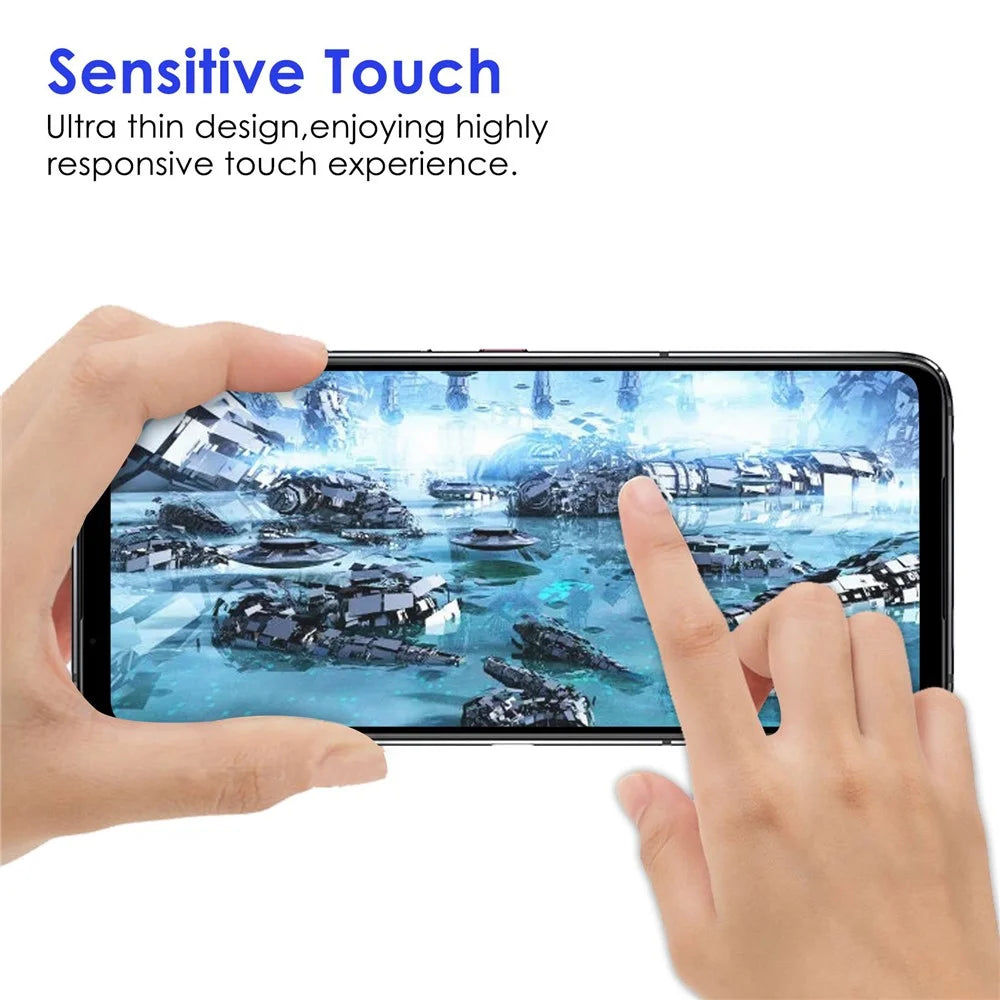 AGC Tempered Glass Film for Asus ROG Phone 6 5G, Full Glue Full Cover Shatter-proof Black Edge Screen Protector - 4