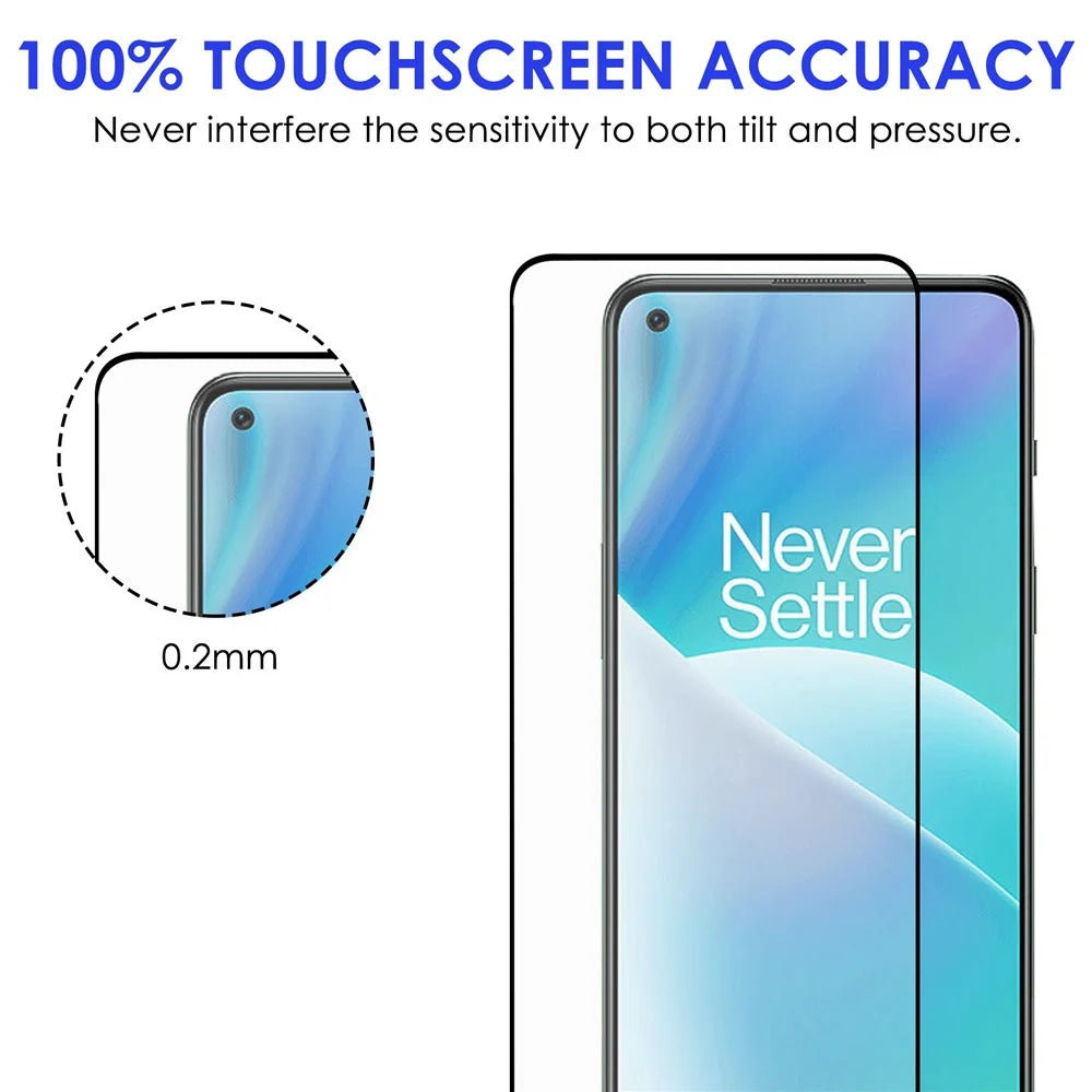 For OnePlus Nord 2T 5G Full Cover AGC Tempered Glass Full Glue Black Edge Explosion-proof Screen Protector - 5