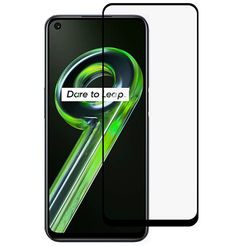 For Realme 9 5G / 9 Pro 5G Tempered Glass Screen Protector Clear Full Glue Full Coverage Scratch Protection Silk Printing Protective Film - 1
