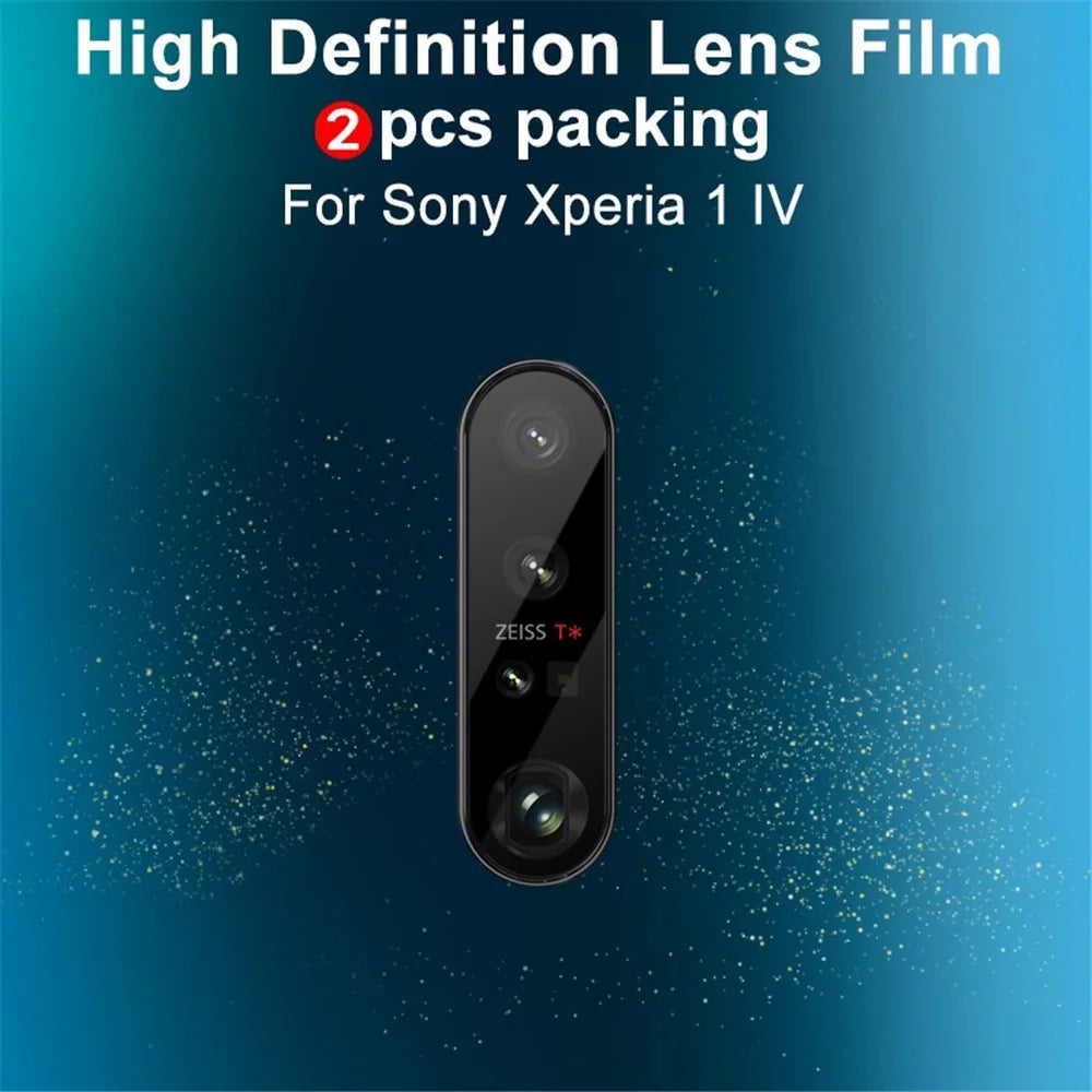 IMAK 2Pcs / Pack Lens Protection Film for ony Xperia 1 IV 5G, Hard Anti-dust Arc Edge Super Clear Tempered Glass Phone Camera Lens Protector - 2