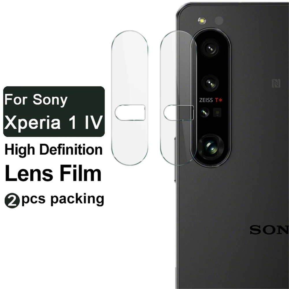 IMAK 2Pcs / Pack Lens Protection Film for ony Xperia 1 IV 5G, Hard Anti-dust Arc Edge Super Clear Tempered Glass Phone Camera Lens Protector - 3