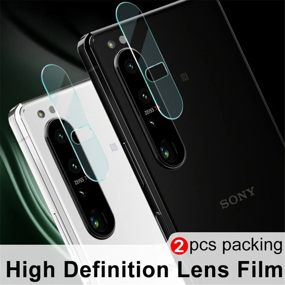 IMAK 2Pcs / Pack Lens Protection Film for ony Xperia 1 IV 5G, Hard Anti-dust Arc Edge Super Clear Tempered Glass Phone Camera Lens Protector - 4
