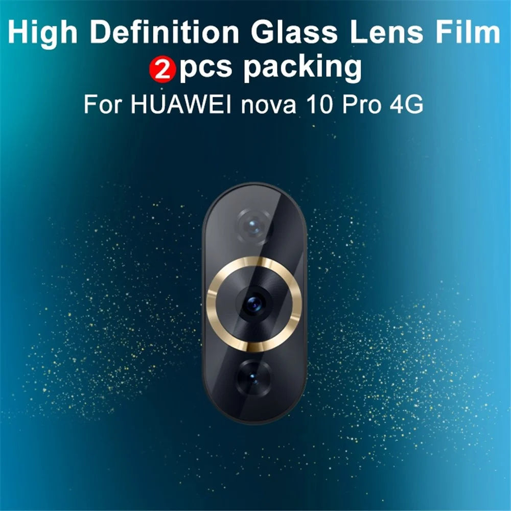 IMAK 2Pcs / Set Camera Lens Protector for Huawei nova 10 Pro 4G, Wear-resistant HD Anti-bubble Tempered Glass Film - 2