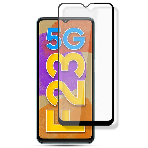 AMORUS For Samsung Galaxy F23 5G / M23 5G Tempered Glass Screen Protector Secondary Strengthening Silk Printing Full Glue Full Cover Film - Black - 1