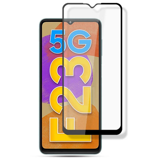 AMORUS For Samsung Galaxy F23 5G / M23 5G Tempered Glass Screen Protector Secondary Strengthening Silk Printing Full Glue Full Cover Film - Black - 1