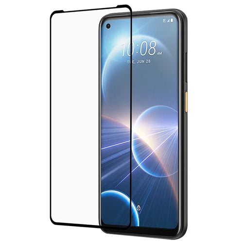 For HTC Desire 22 Pro 5G Silk Printing Tempered Glass Screen Protective Film Full Coverage Full Glue Screen Protector - 1