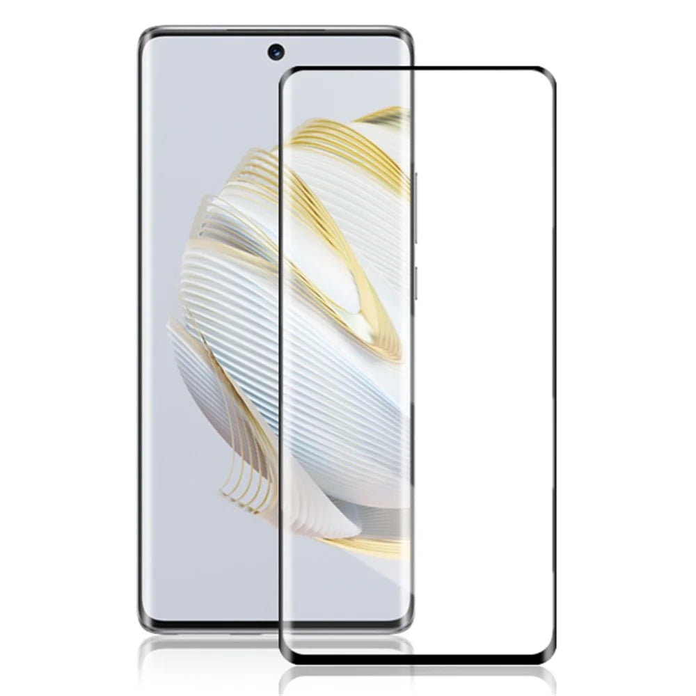 AMORUS For Huawei nova 10 4G Tempered Glass Film 3D Curved Edges Anti-explosion Full Glue Full Screen Protector Silk Printing Edge - Black - 1
