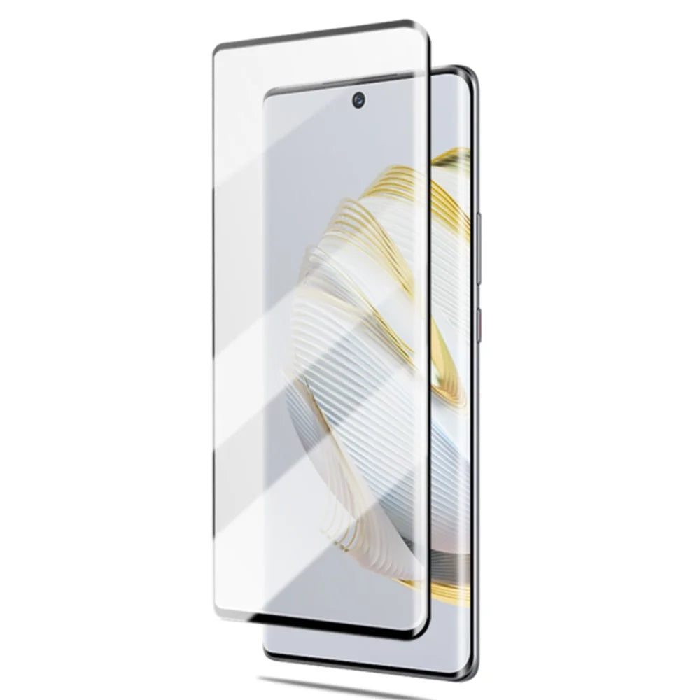 AMORUS For Huawei nova 10 4G Tempered Glass Film 3D Curved Edges Anti-explosion Full Glue Full Screen Protector Silk Printing Edge - Black - 3