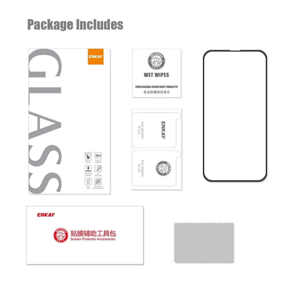 ENKAY HAT PRINCE For iPhone 14 Pro 6.1 inch Full Cover Ultra Clear Tempered Glass Anti-scratch Full Glue Screen Protector - 6