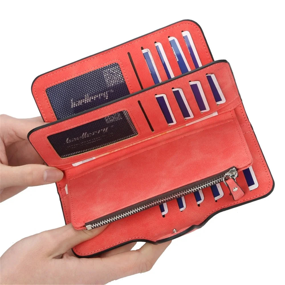BAELLERRY N2345 Stylish PU Leather Women Clutch Bag Zipper Pocket Multi Card Slots Purse - Black - 2