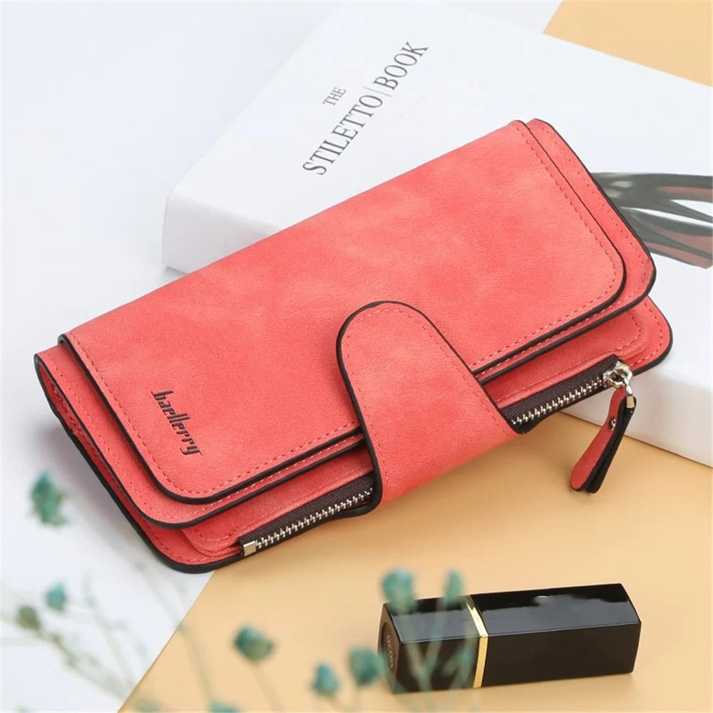 BAELLERRY N2345 Stylish PU Leather Women Clutch Bag Zipper Pocket Multi Card Slots Purse - Black - 4