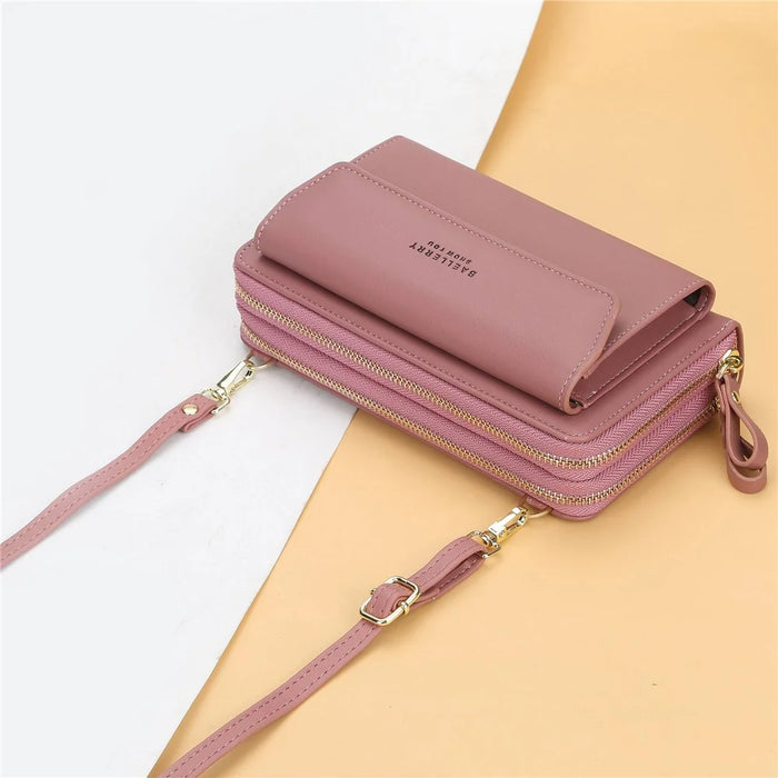 BAELLERRY N0109 Women's Crossbody Bag Large Capacity Purse Shoulder Bag for Daily Use - Deep Pink - 3