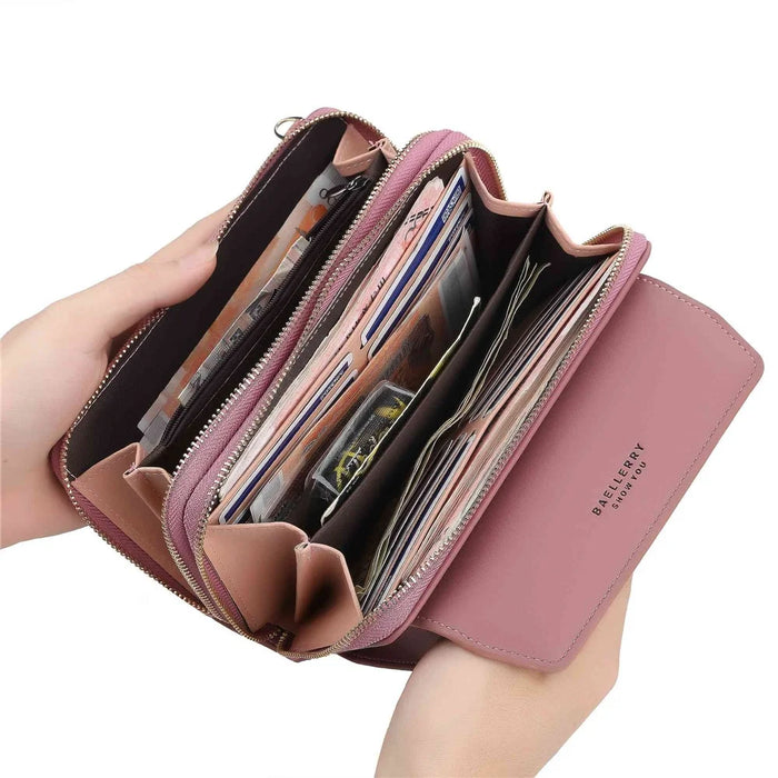 BAELLERRY N0109 Women's Crossbody Bag Large Capacity Purse Shoulder Bag for Daily Use - Deep Pink - 4