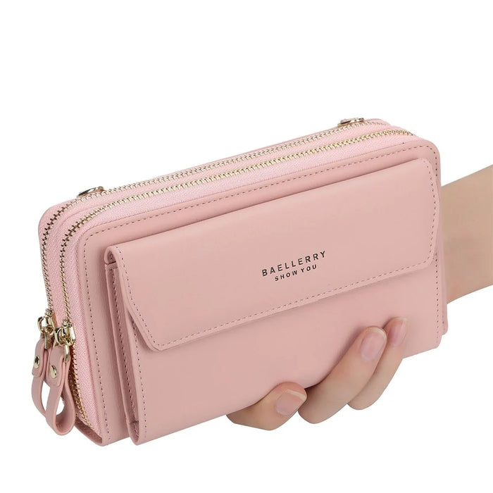 BAELLERRY N0109 Women's Crossbody Bag Large Capacity Purse Shoulder Bag for Daily Use - Deep Pink - 6