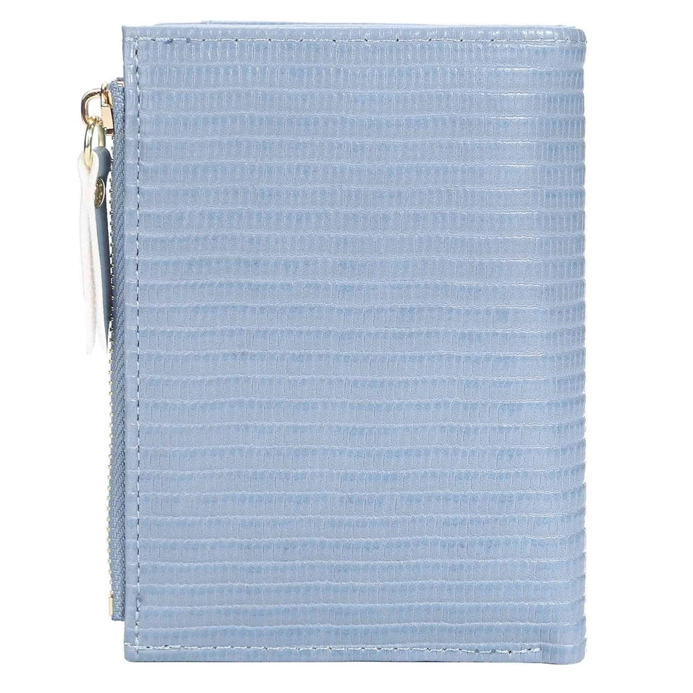 BAELLERRY N2370 Lizard Texture PU Leather Women Short Wallet Stylish Zipper Pocket Cards Cash Holder Purse - Blue - 4