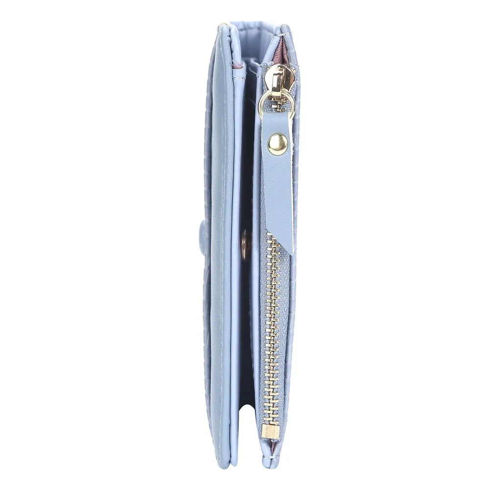 BAELLERRY N2370 Lizard Texture PU Leather Women Short Wallet Stylish Zipper Pocket Cards Cash Holder Purse - Blue - 5