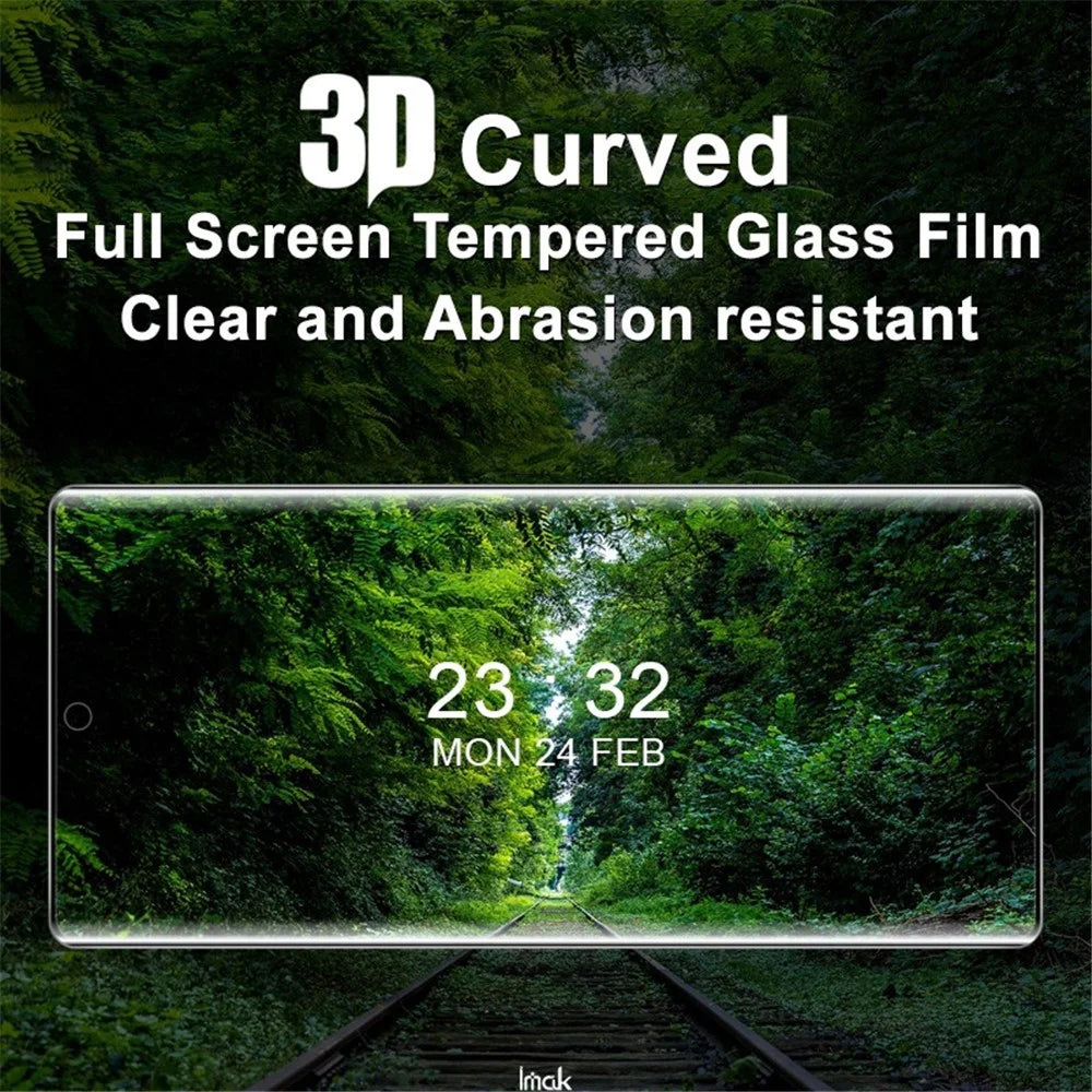 IMAK AGC Glass Screen Protector for Google Pixel 7 Pro, 3D Curved Ultra Clear Side Glue Full Cover Screen Film - 2